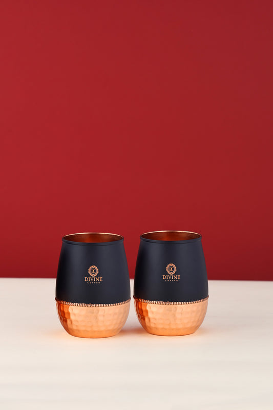 PURE COPPER TULIP GLASS-BLUE