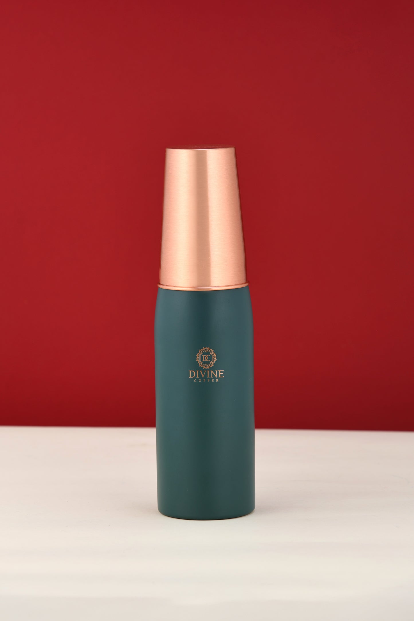PURE COPPER GLASS BOTTLE- GREEN