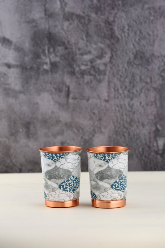 PURE COPPER ENAMEL PRINT GLASS-PACK OF 2
