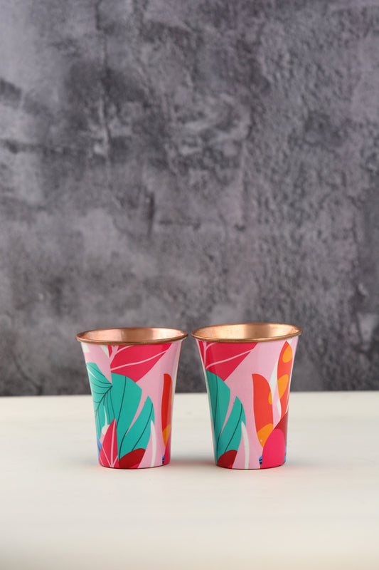 PURE COPPER ENAMEL PRINT GLASS-PACK OF 2