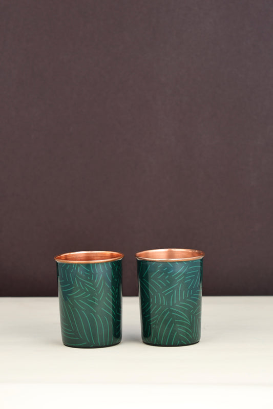 PURE COPPER ENAMEL PRINT GLASS -PACK OF 2
