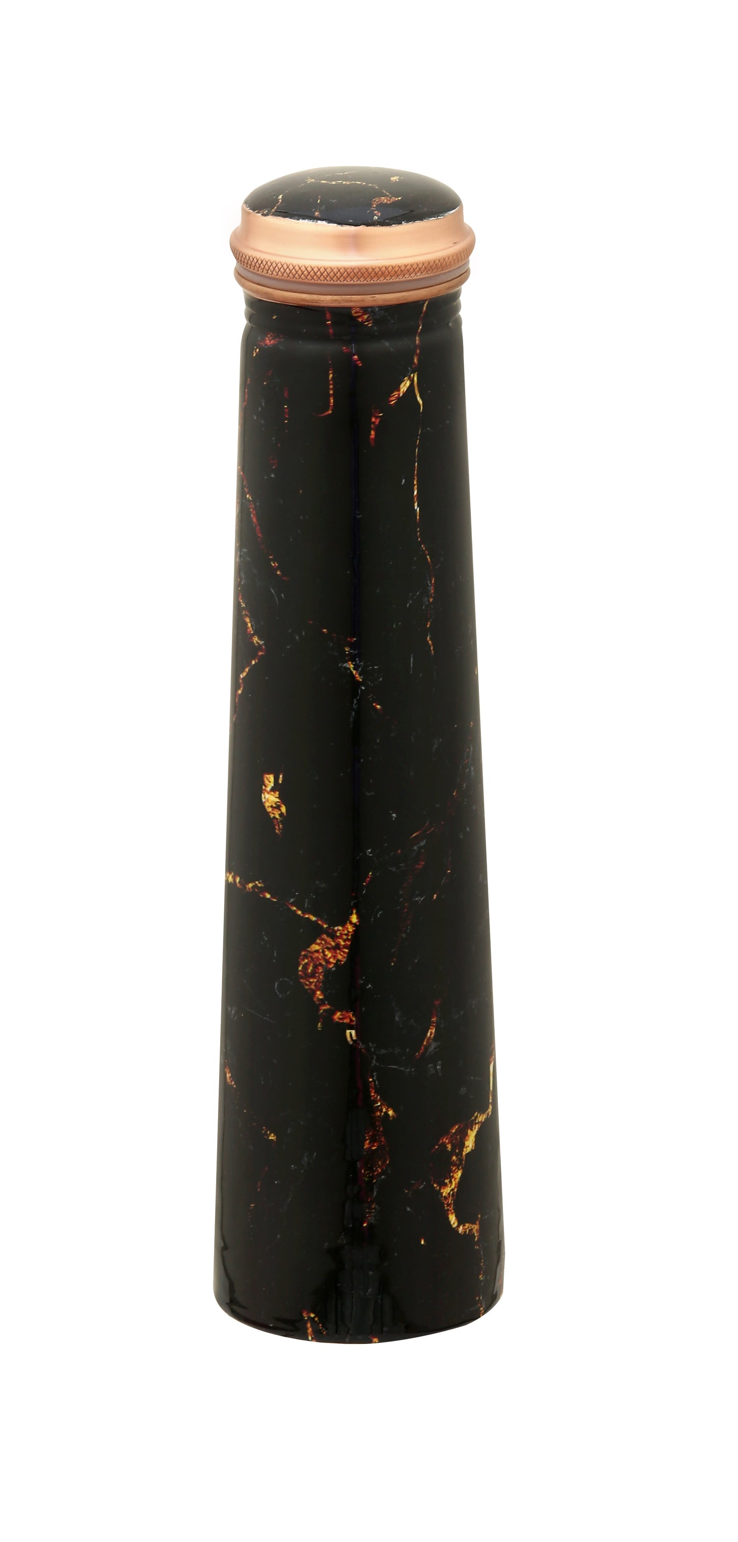 Froyo 750ml black marble print Pure copper water bottle with free jute carry bag