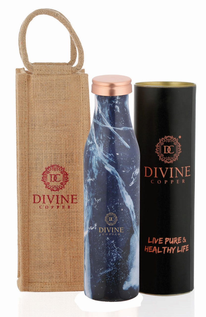 BMC BLUE MEENA COPPER WATER BOTTLE(950ML)
