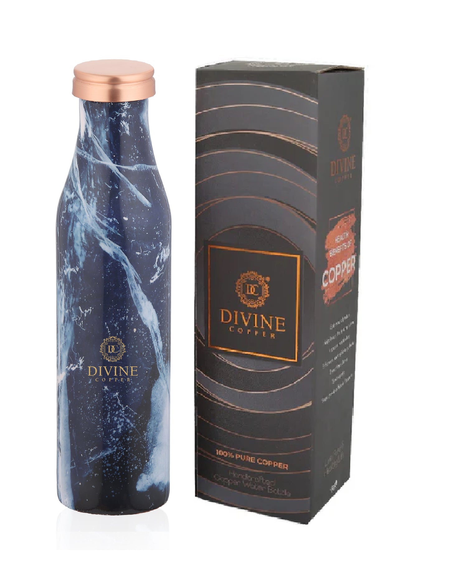 BMC BLUE MEENA COPPER WATER BOTTLE(950ML)