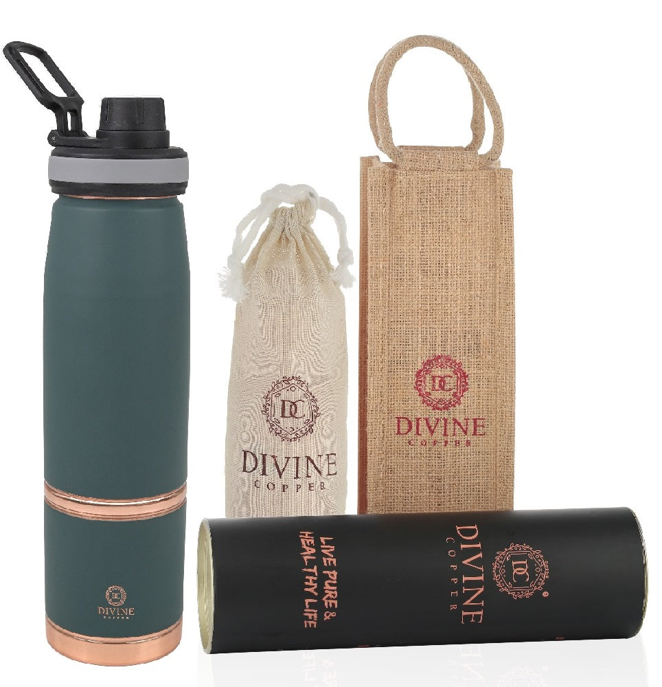 DOUGHNUT-Green Pure Copper Water Bottle