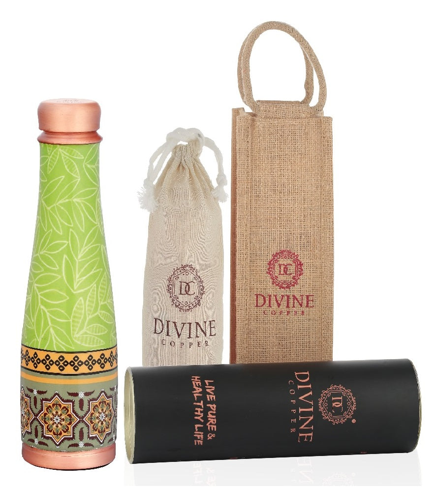 BISON Green -Pure Copper Water Bottle