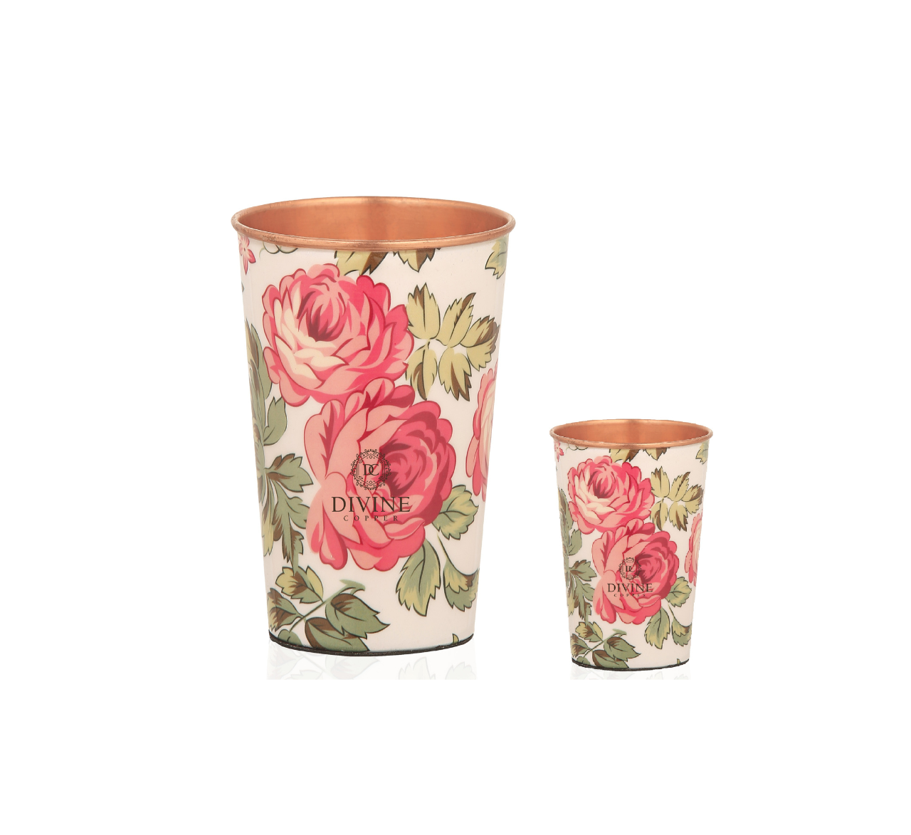 FLORAL CHARM COPPER GLASS-Pack of 2