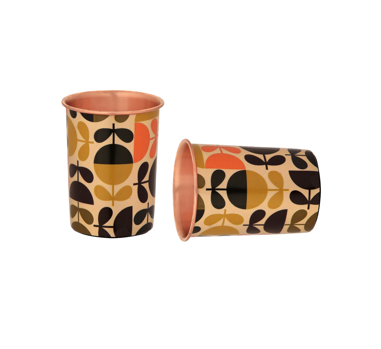 BOHO LEAF COPPER GLASS-PACK OF 2