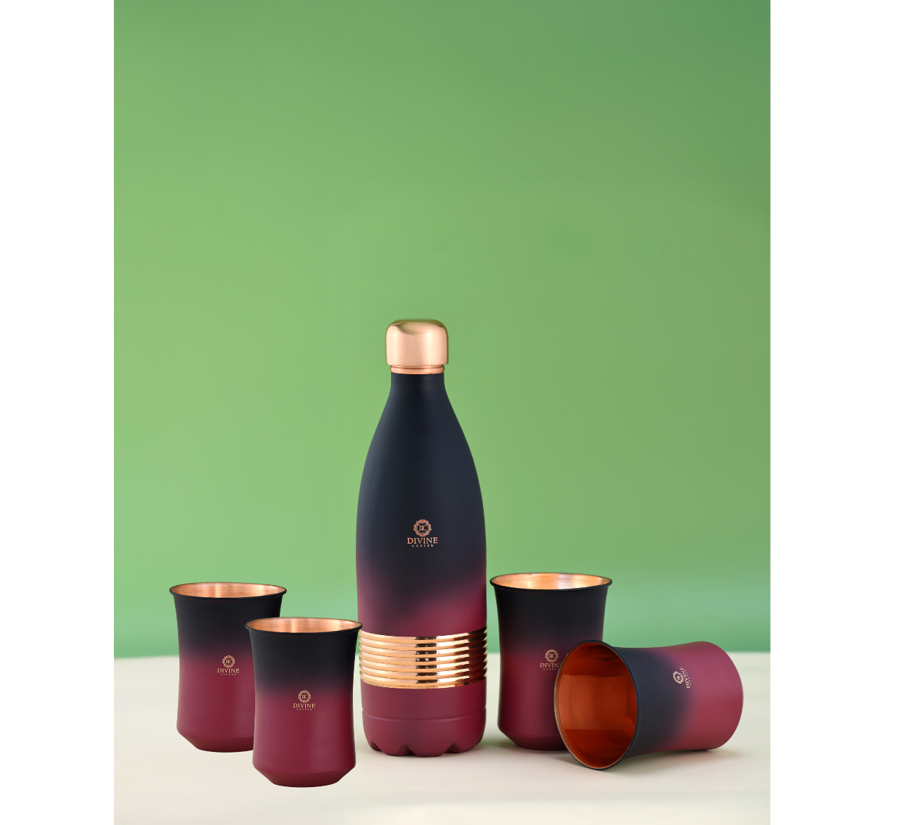 LOTUS MULTISHADE BOTTLE WITH 4 GLASS- GIFT SET