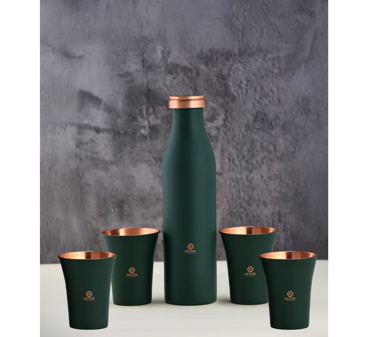 BMC VANTARA GREEN BOTTLE WITH 4 GLASS GIFT SET