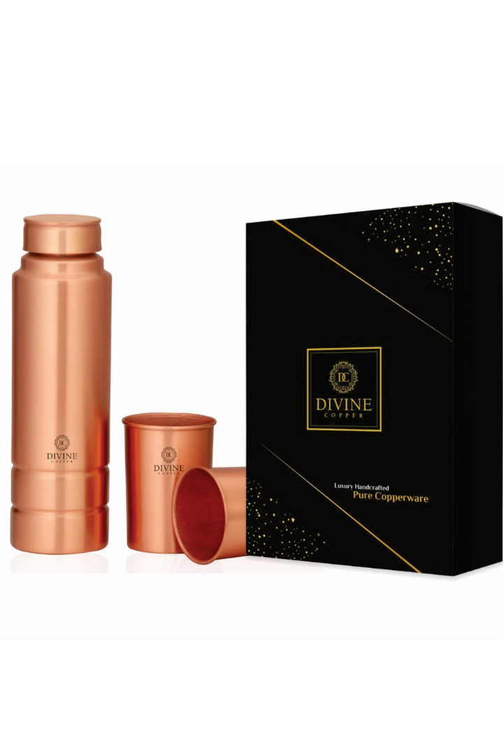 KING BOTTLE WITH 2 GLASS GIFT PACK – Divine Copper KING BOTTLE WITH 2 GLASS GIFT PACK – Divine Copper