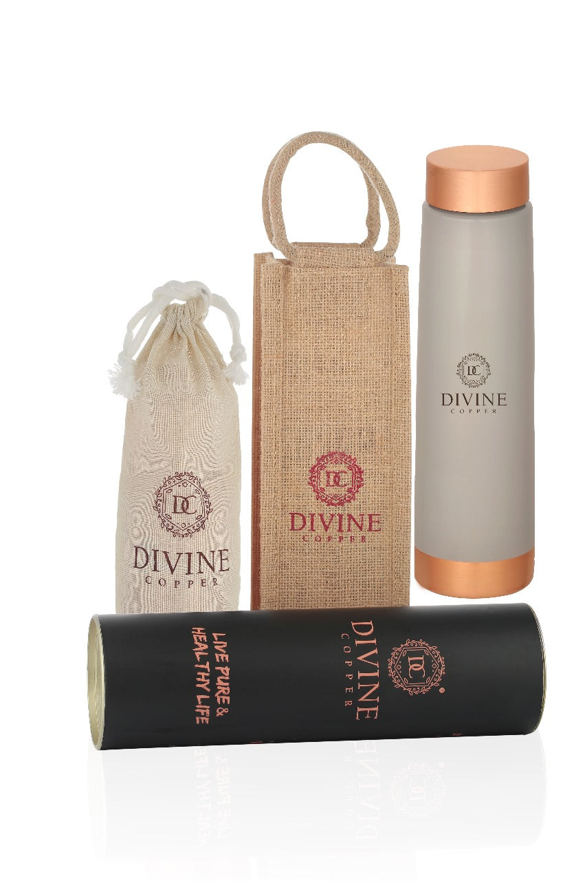 ECLAIR Grey-Pure copper water bottle