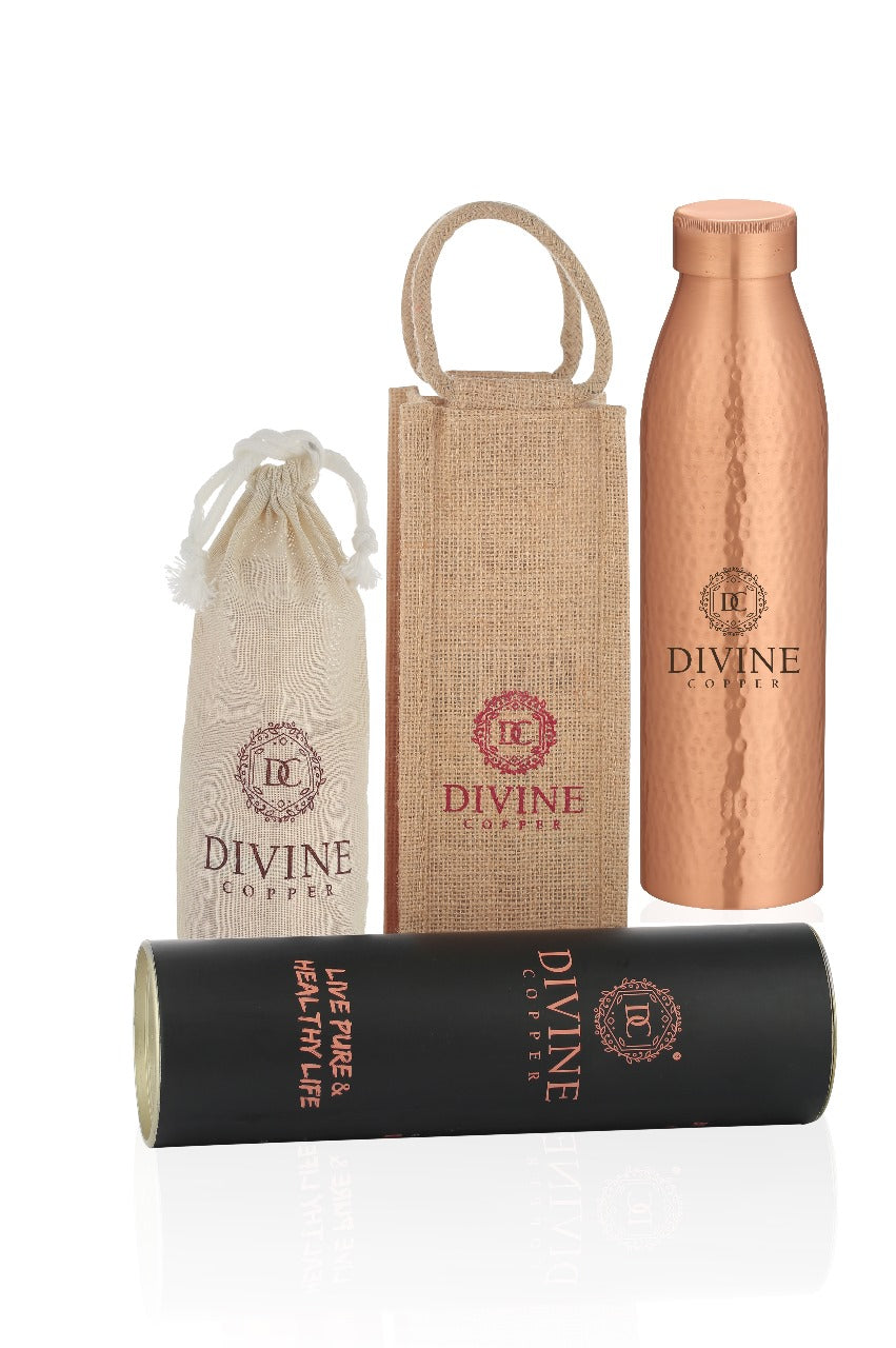 YOGA Hammered -Pure copper water bottle