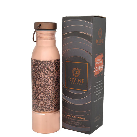 AQUA Embossed -Pure Copper Water Bottle