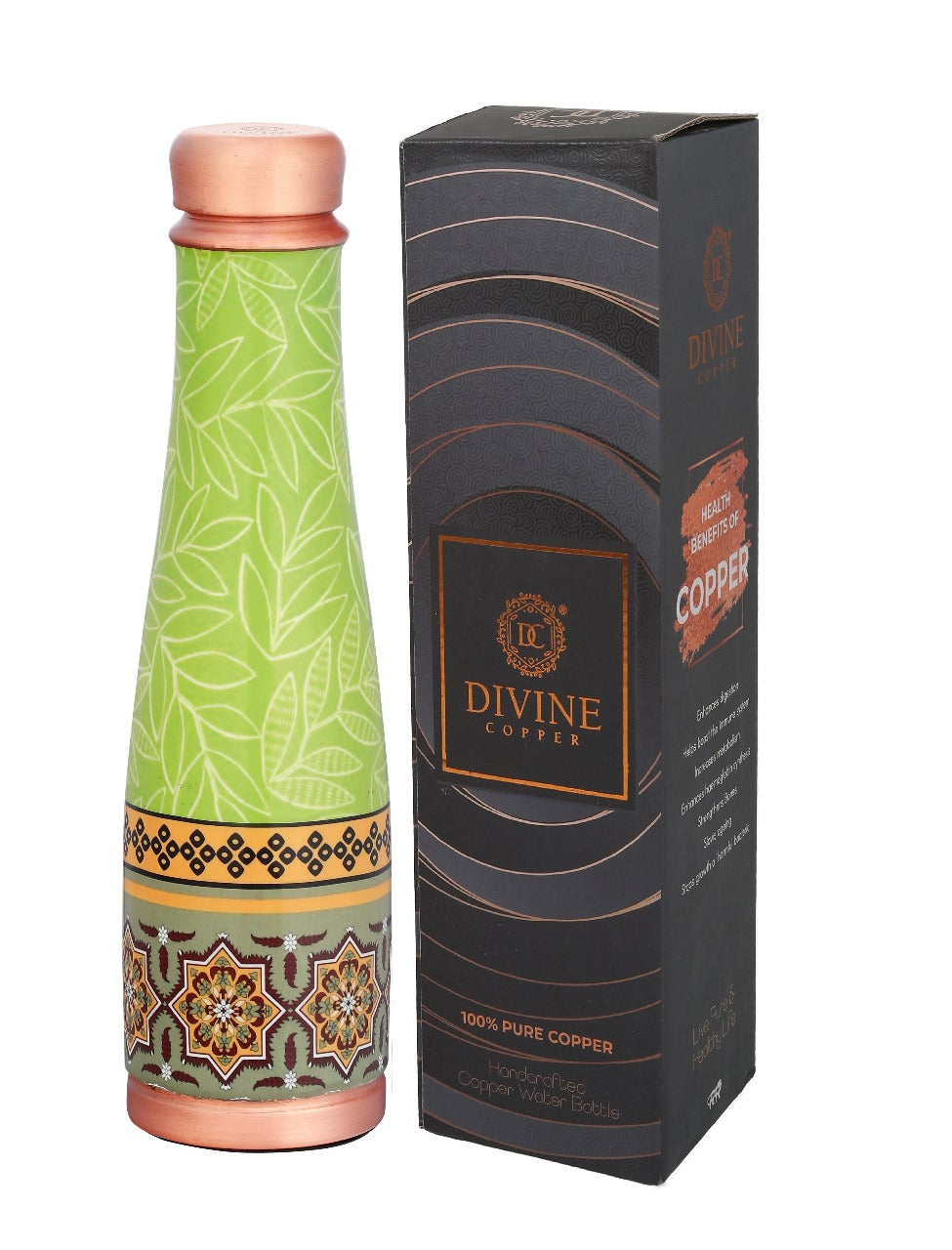 BISON Green -Pure Copper Water Bottle