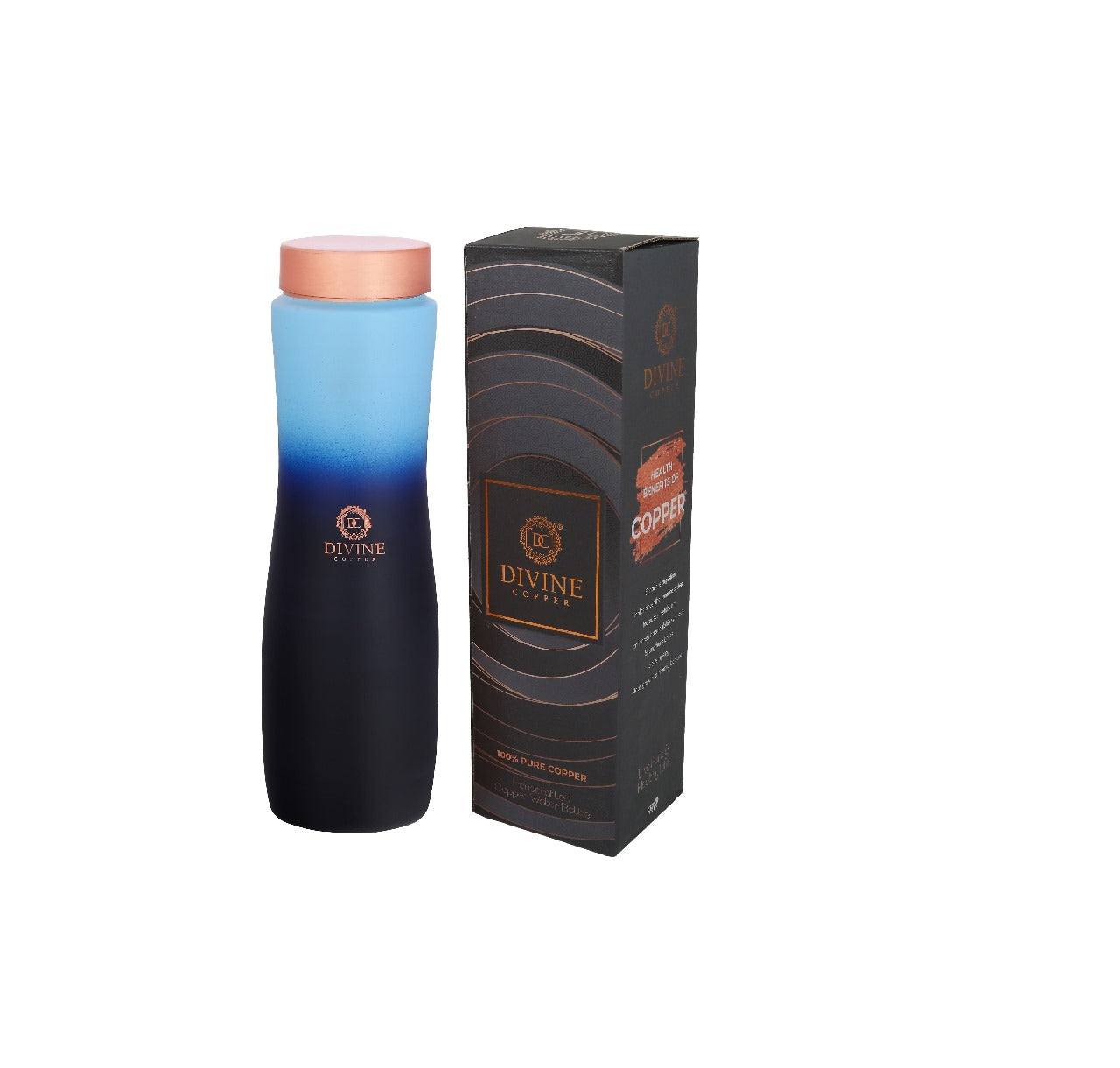 CURVE -Blue Mirage Pure Copper Water Bottle