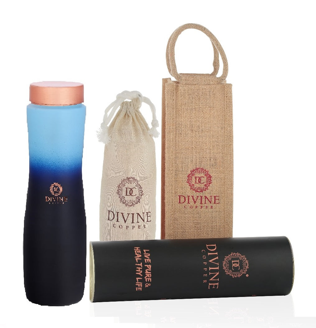 CURVE -Blue Mirage Pure Copper Water Bottle