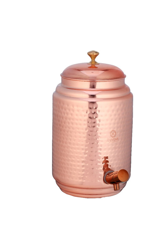 Pure Copper Water Dispenser – Classic Hammered Finish