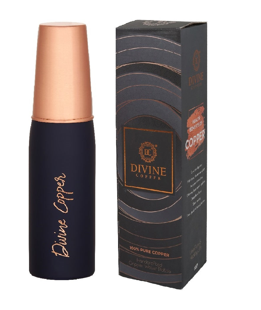 GLASS BOTTLE -BLUE Pure Copper Water Bottle