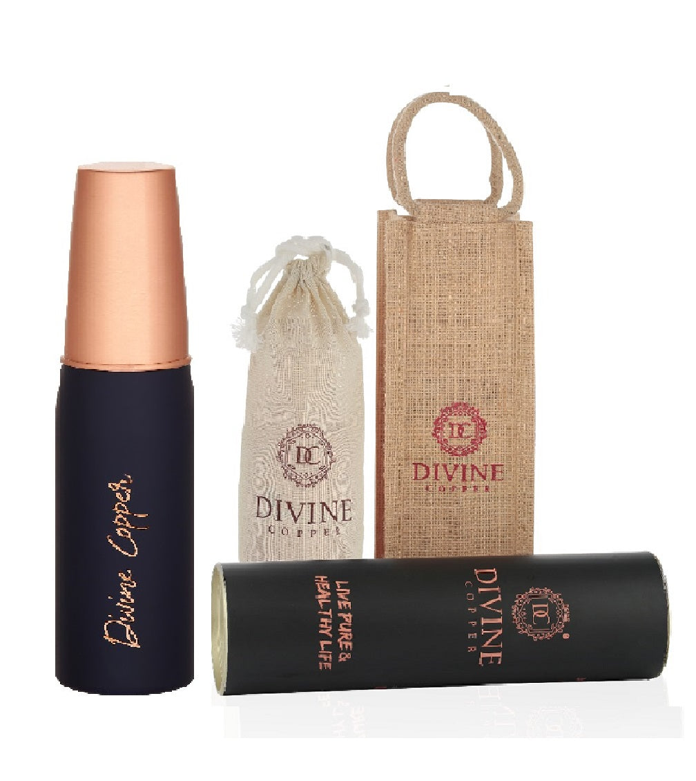 GLASS BOTTLE -BLUE Pure Copper Water Bottle