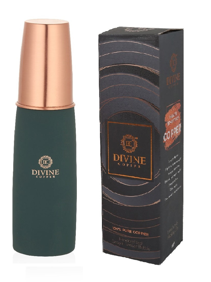 GLASS BOTTLE- Olive Pure Copper Water Bottle