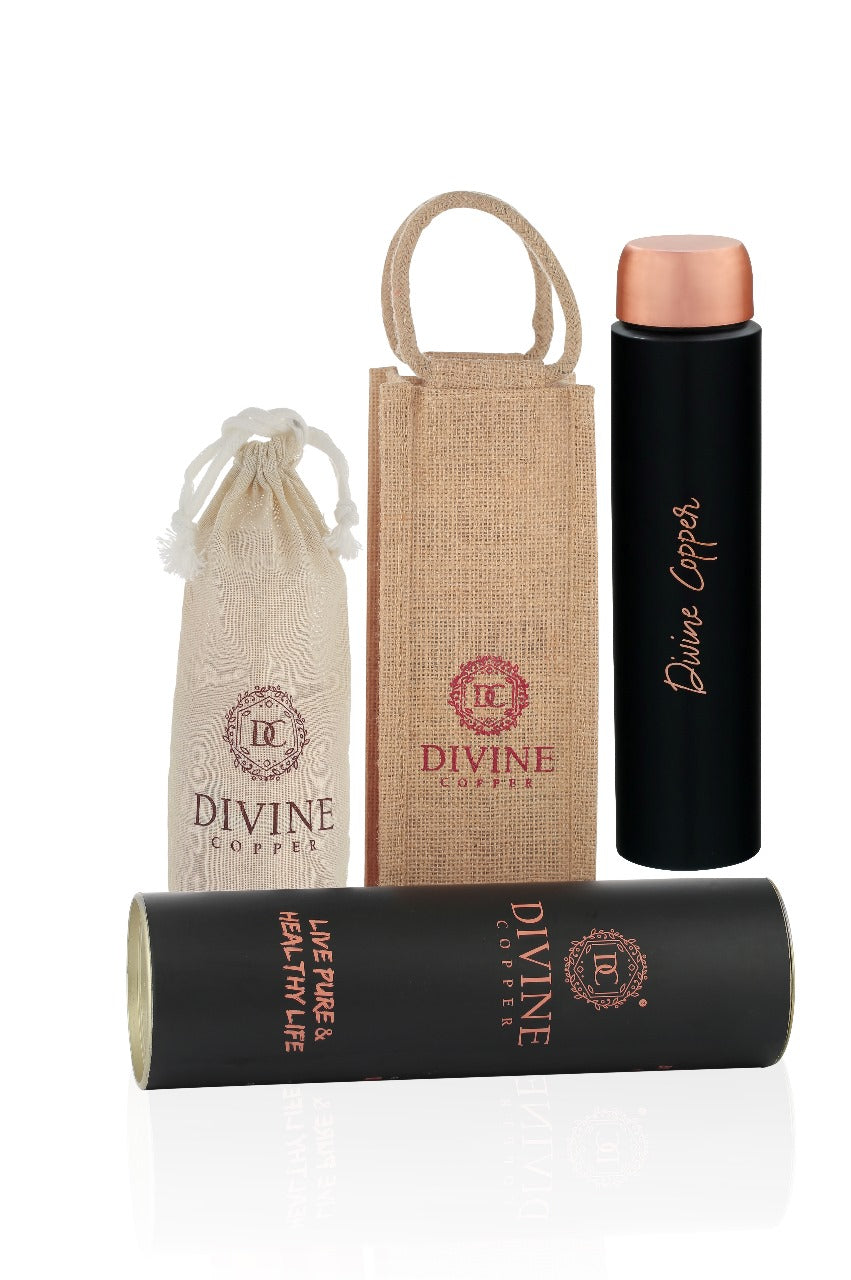 HEXA-Black Pure copper water bottle
