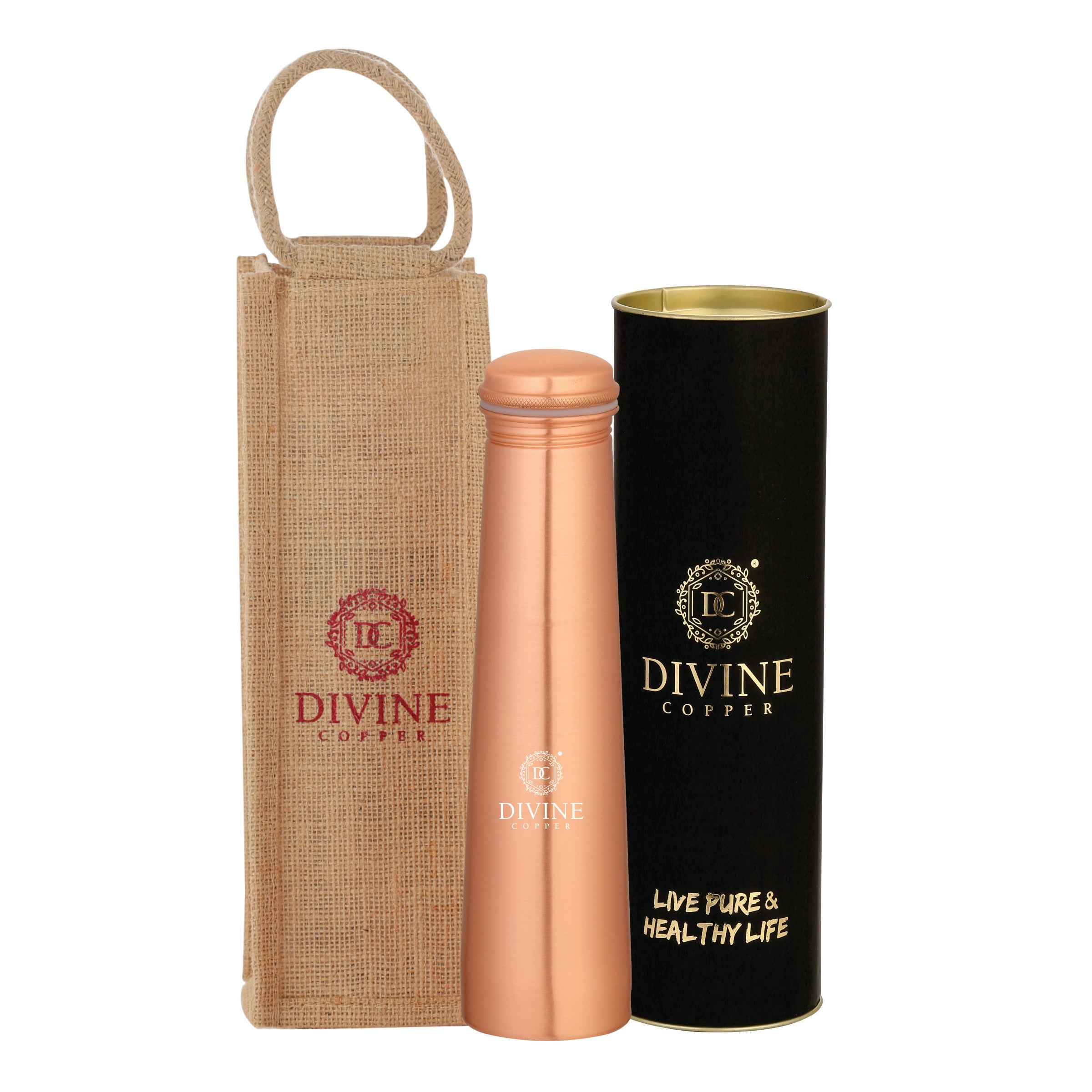 Froyo 750ml copper bottle with free Jute carry bag