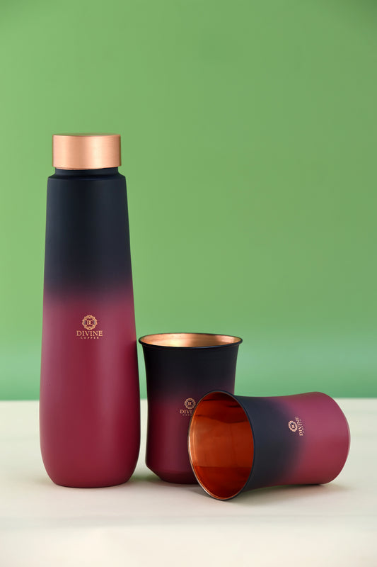 TULIP BOTTLE MULTISHADE WITH 2 GLASS -GIFT SET