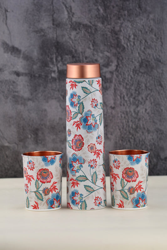ECLAIR UV PRINT BOTTLE WITH 2 GLASS -GIFT SET