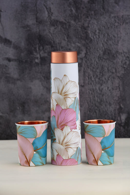 ECLAIR UV PRINT BOTTLE WITH 2 GLASS-GIFT SET
