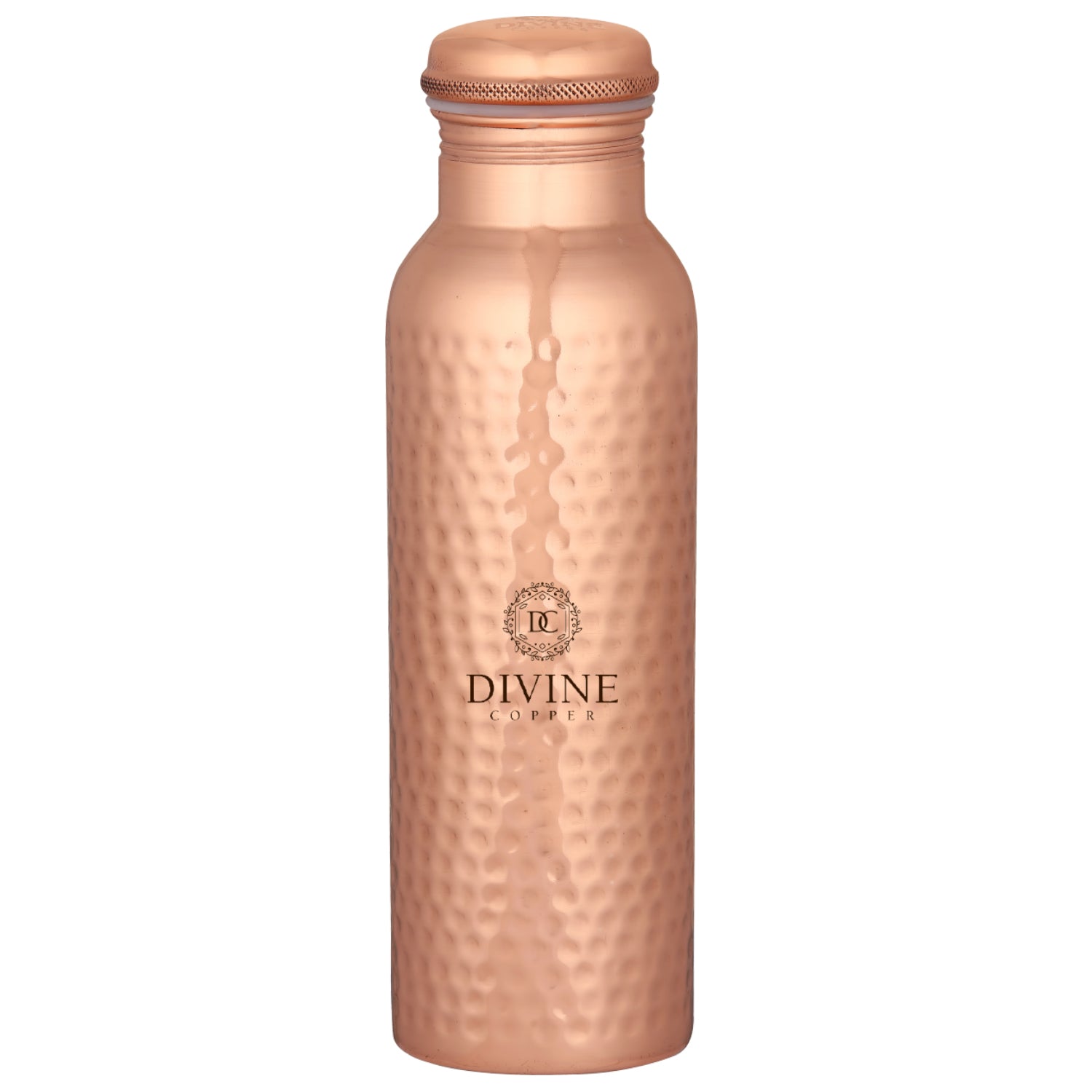 Pie Hammered Premium Copper Water Bottle, 99% Pure Copper