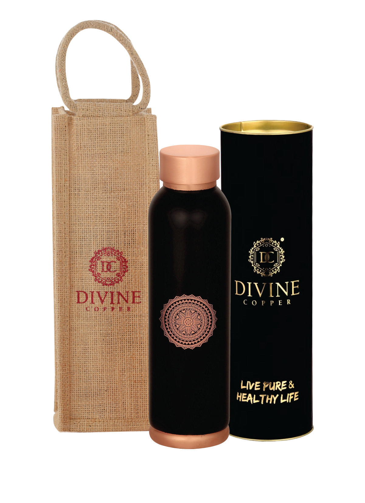 OREO- Mandala print Pure copper bottle