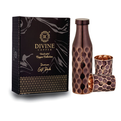 BMC 950ml Pure Copper Bottle with 2 glass Gift Pack