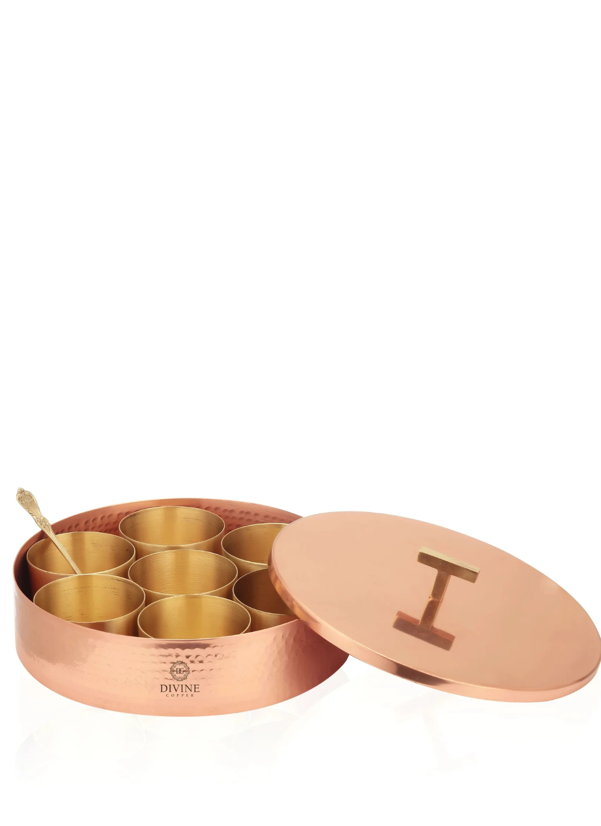 BRASS COPPER SPICE BOX