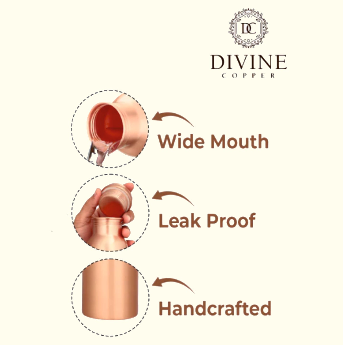 Jar - Pink Flower Print Pure Copper Jar With Pack of 2 Glass