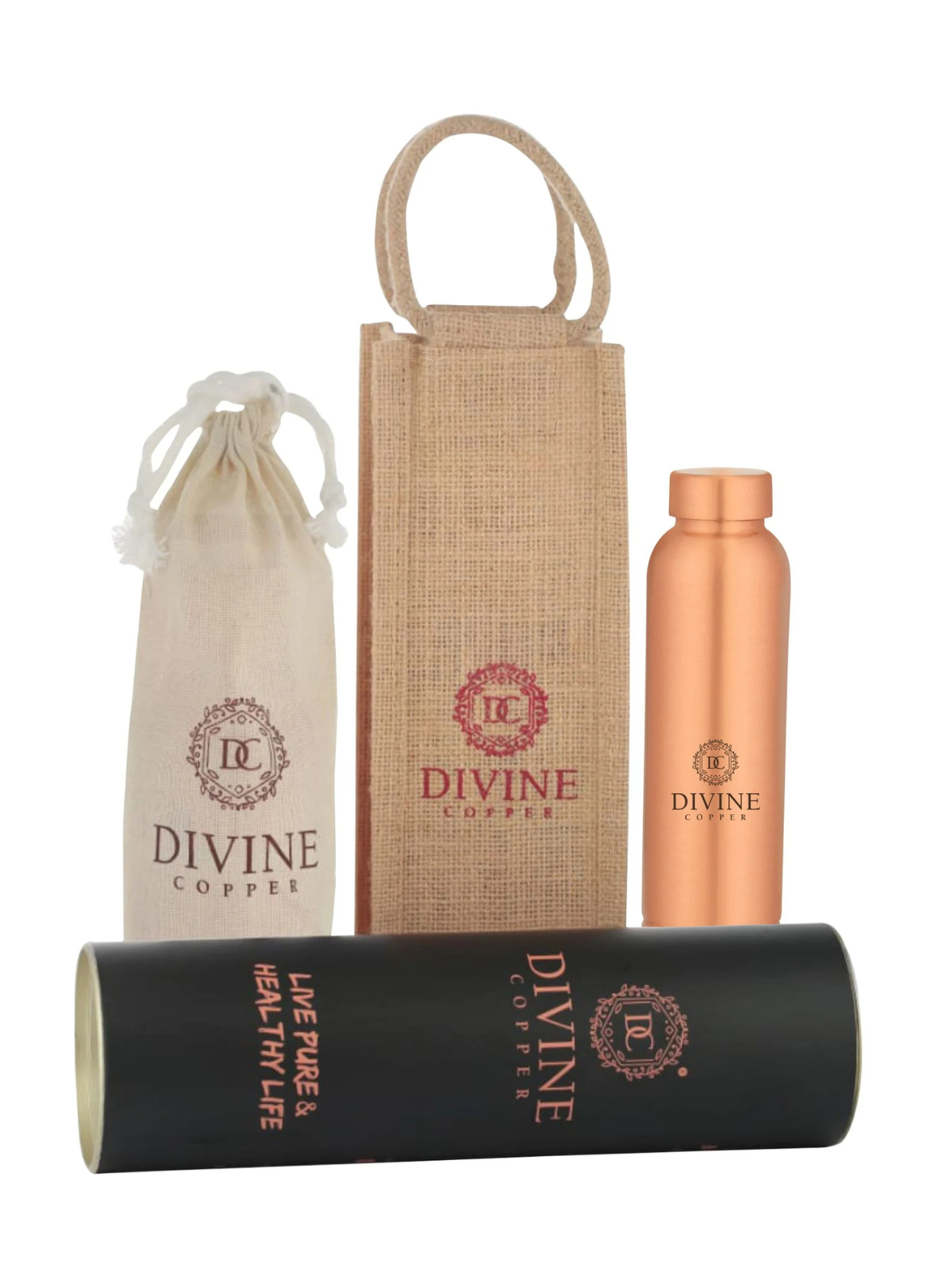 Oreo copper bottle with free carry Jute bag