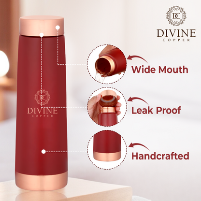 ECLAIR Red-Pure copper water bottle