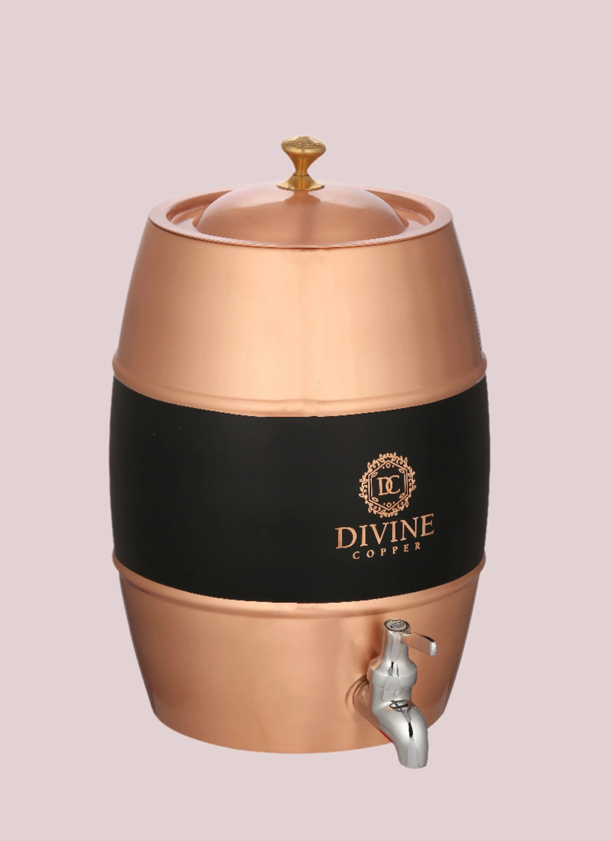 Barrel Black Pure Copper water matka/dispenser 8 Ltr