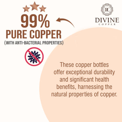 Jar - Pink Flower Print Pure Copper Jar With Pack of 2 Glass