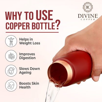 ECLAIR Red-Pure copper water bottle