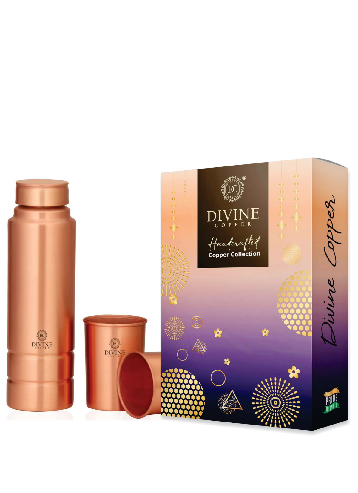 Gift Pack  King 1000ml copper bottle with 2 glass 300*2