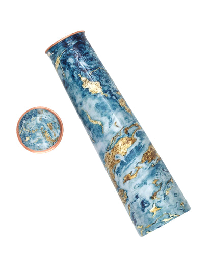 Froyo 750ml marble Enamel print Pure copper bottle with Free Jute carry bag