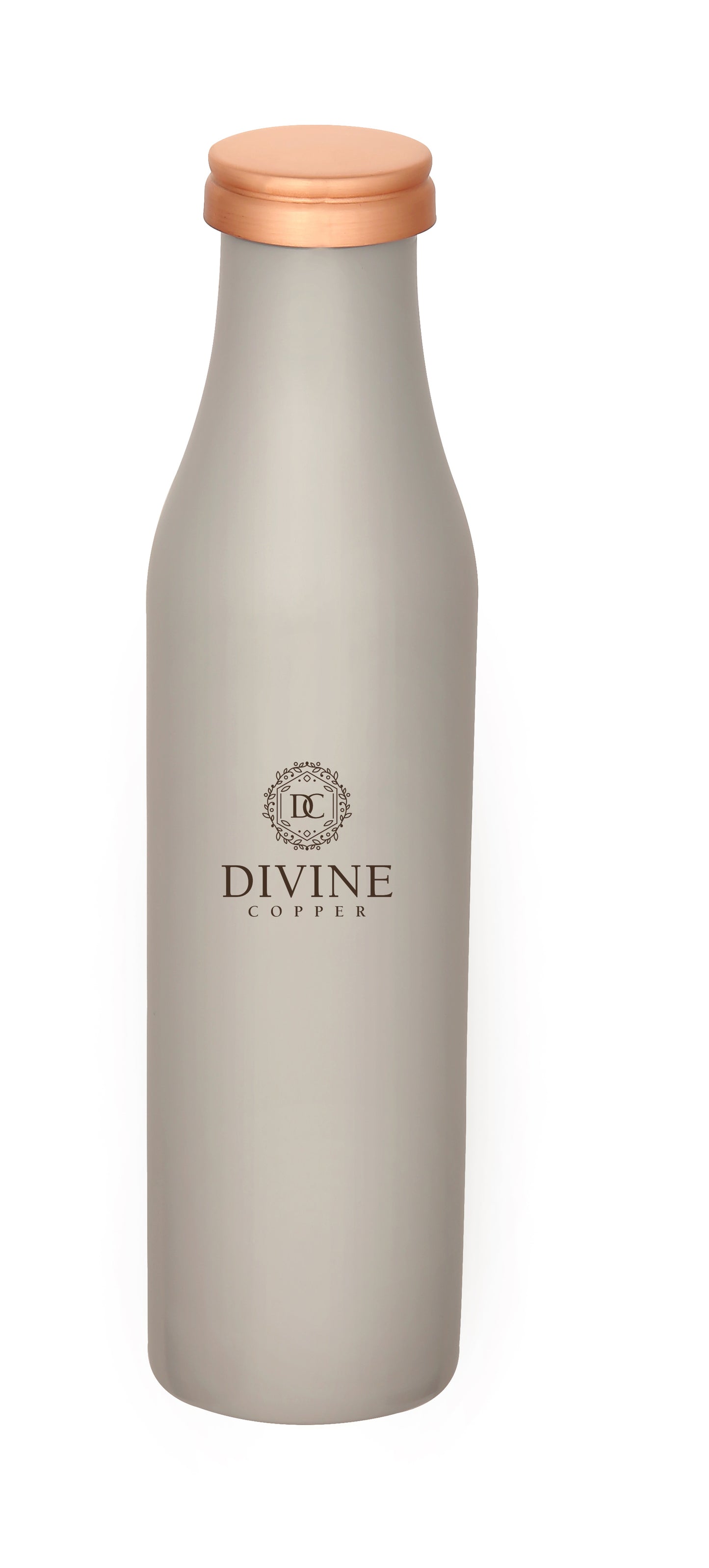 BMC 950ml grey solid color  Pure copper bottle with Free Jute carry bag