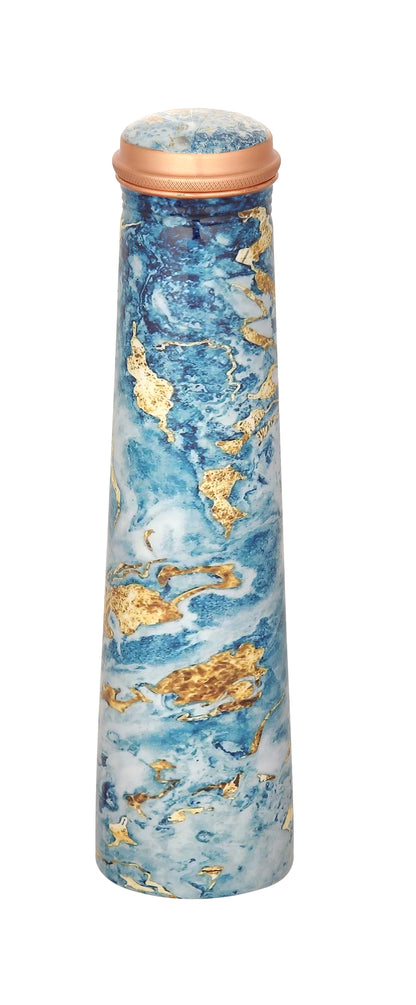 Froyo 750ml marble Enamel print Pure copper bottle with Free Jute carry bag