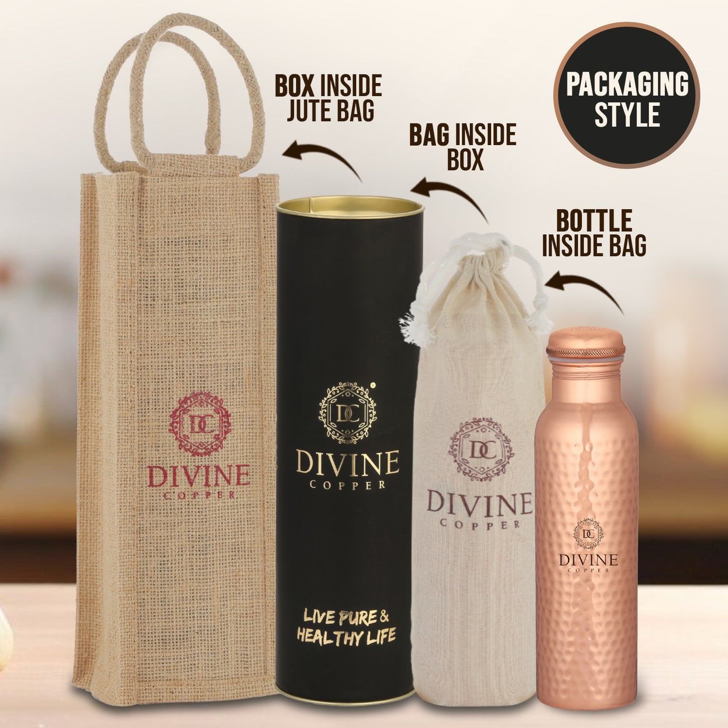 Pure Copper Bottle - PIE HMD 950ml