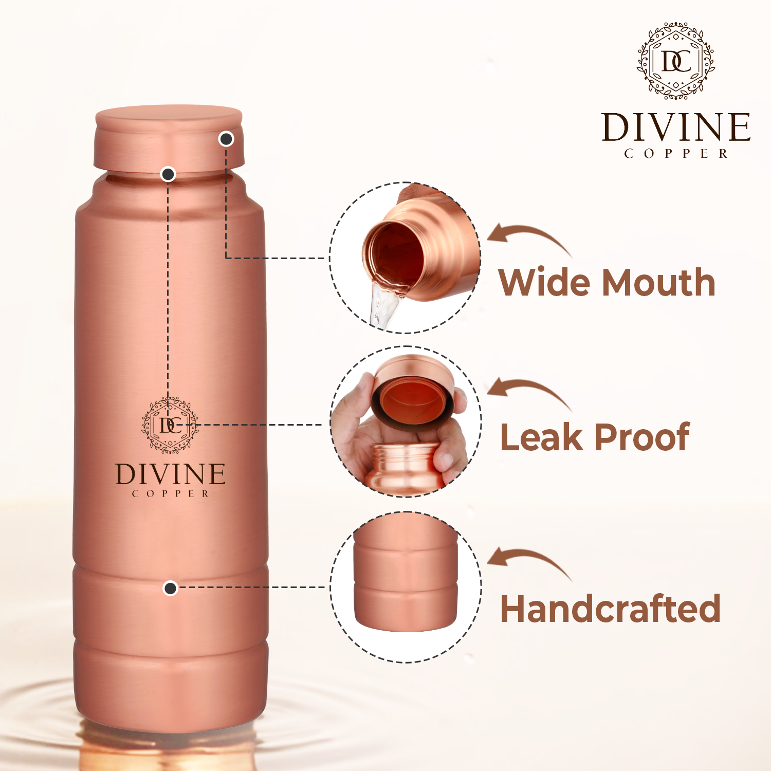 Gift Pack  King 1000ml copper bottle with 2 glass 300*2