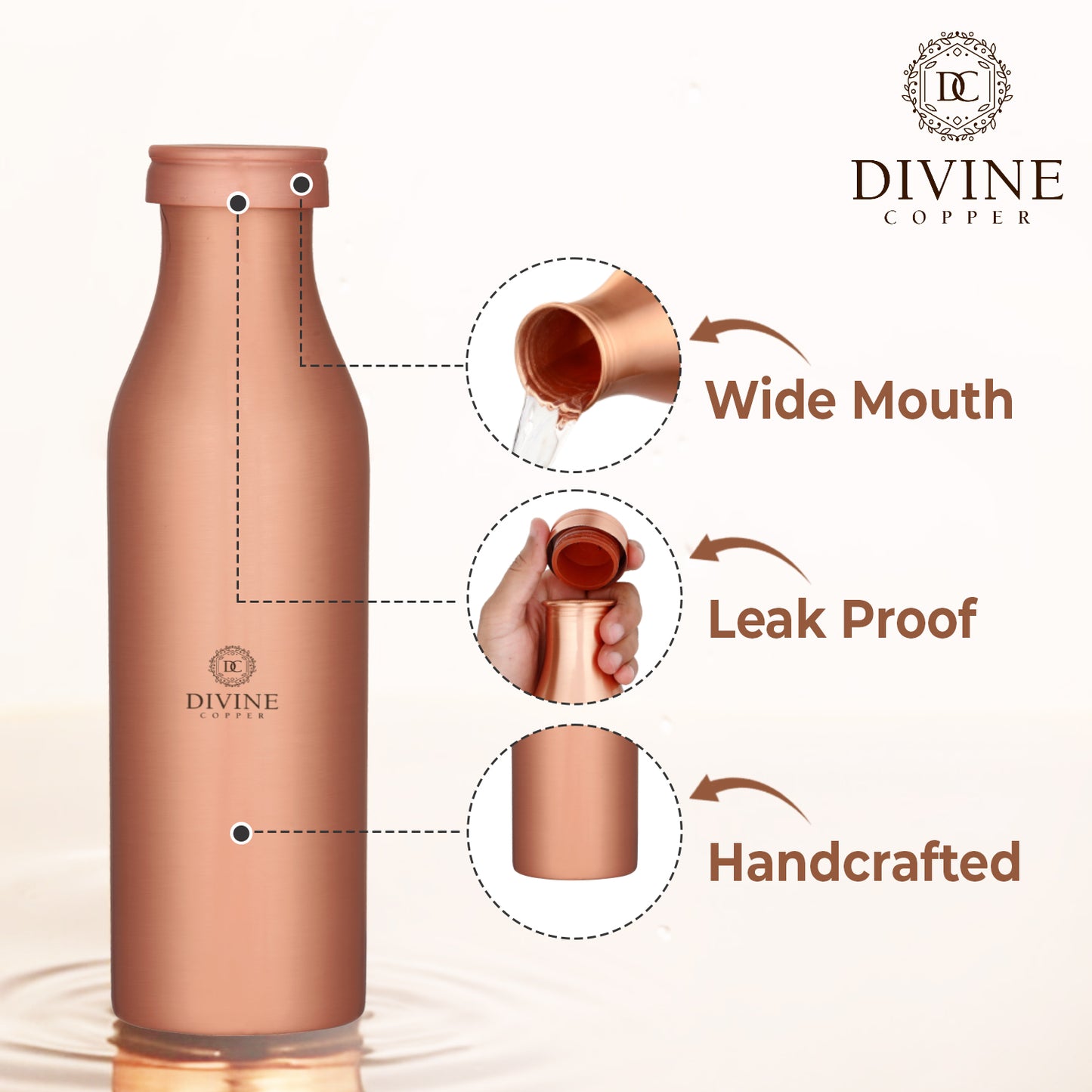 Pure Copper Bottle - BMC PLAIN 950ml