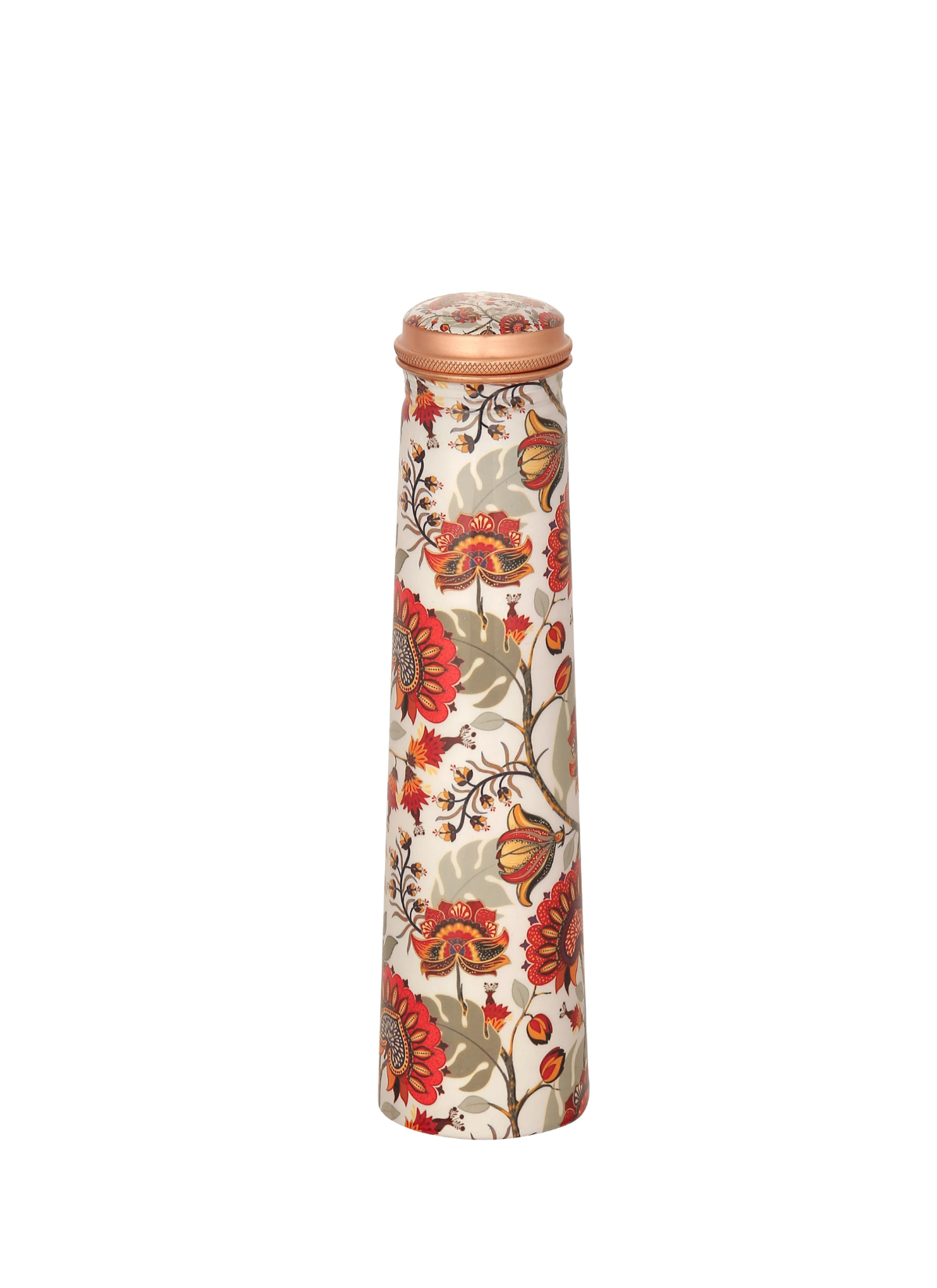 FROYO FLORAL ENAMEL PRINT 750ML COPPER BOTTLE WITH FREE JUTE CARRY BAG