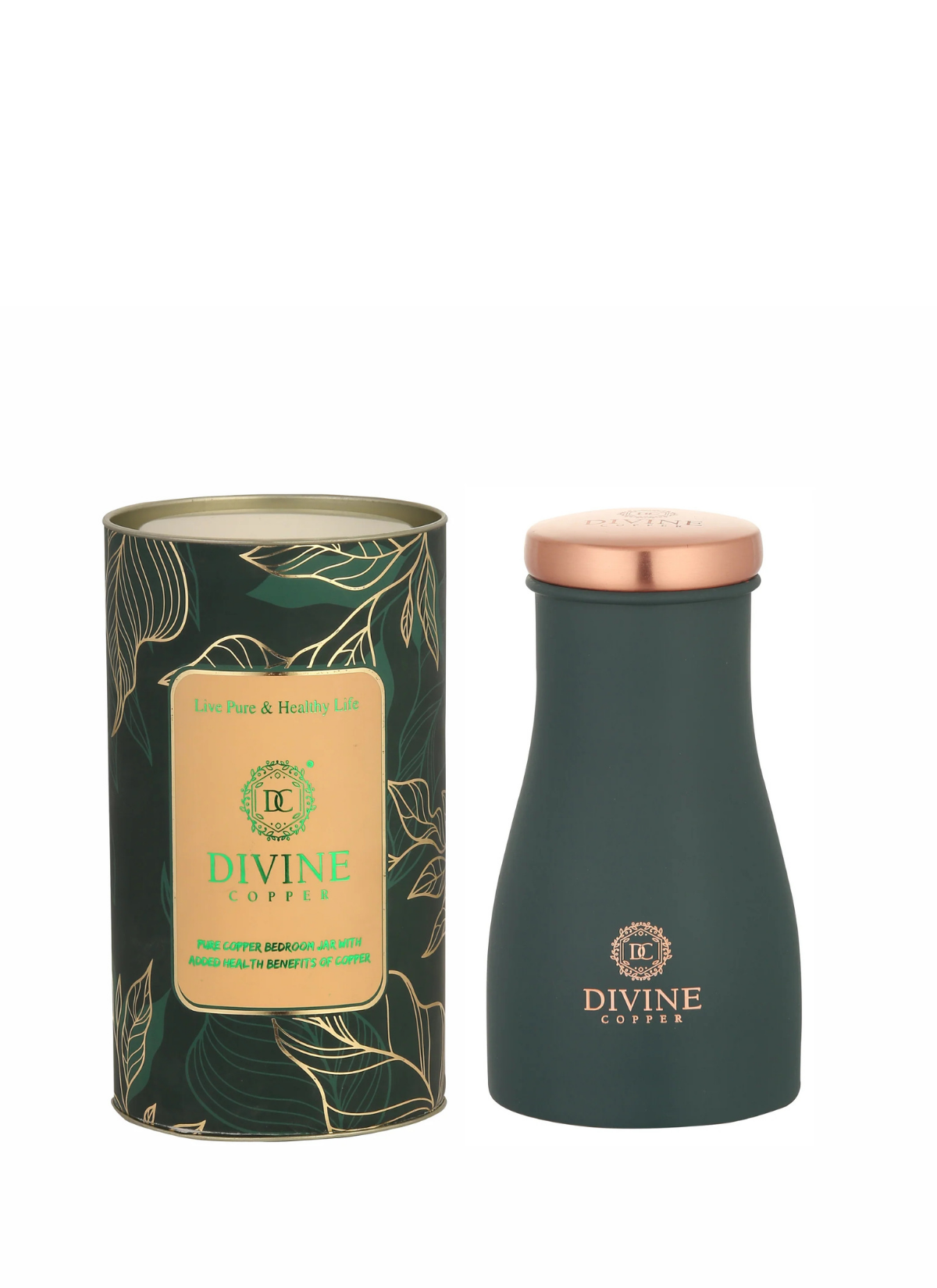 Pure copper Bedroom Jar 900ml Green color