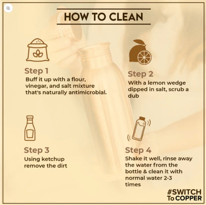 Jar - Pink Flower Print Pure Copper Jar With Pack of 2 Glass